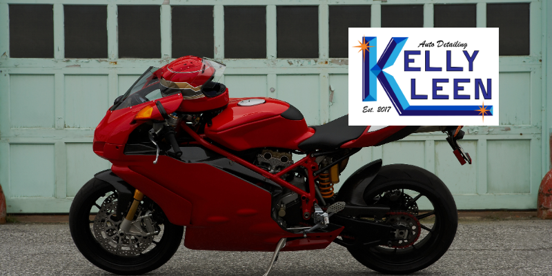 a recently-cleaned motorcycle